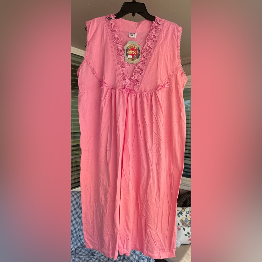 Pink Lace Trim Nightgown